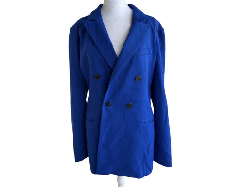 Rachel Zoe Cobalt Blue Double Breasted Blazer Jacket XL Business Corpcore